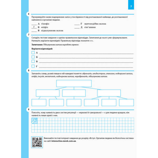 Біологія. 8 клас. Робочий зошит. ОНОВЛЕНА ПРОГРАМА+ онлайн-підготовка