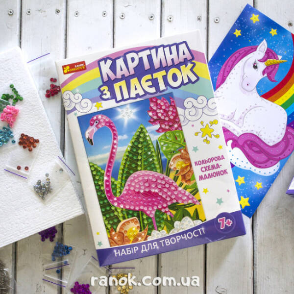 Картина з паєток. Фламінго