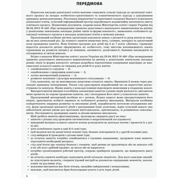 Мій конспект. 6-й рік життя. Весна (відповідно до вимог освітньої програми «Дитина»)