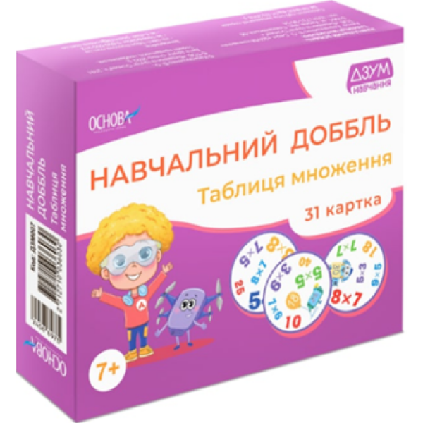 Навчальний доббль. Таблиця множення