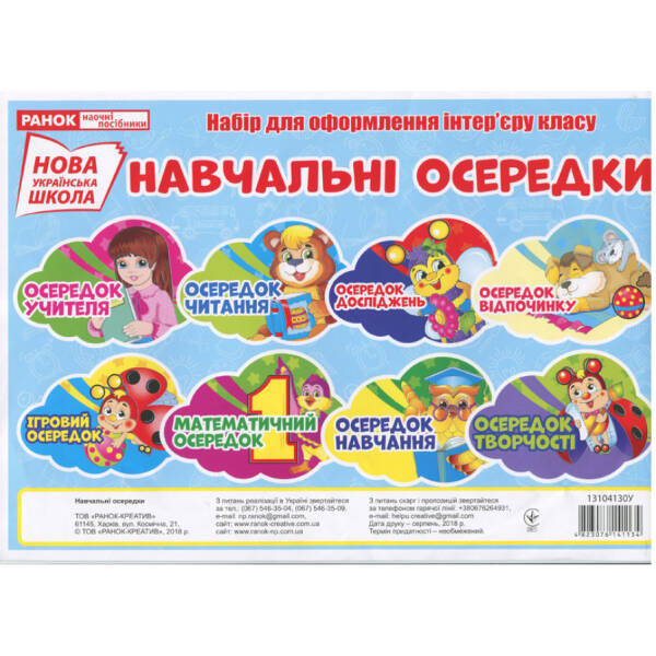 НУШ Навчальні осередки. Набір для оформлення інтер’єру