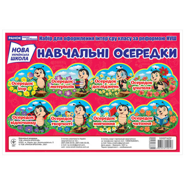 НУШ Навчальні осередки. Набір для оформлення інтер’єру класу