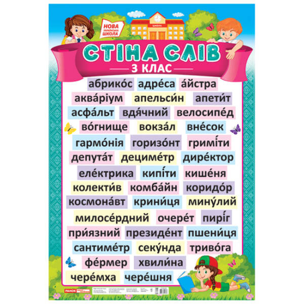 НУШ Плакат. Стіна слів. 3 клас