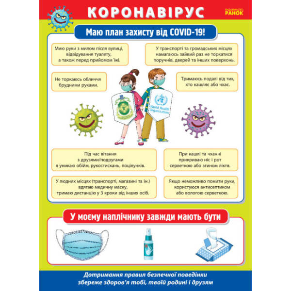 Плакати. Профілактика короновірусної інфекції в закладі загальної середньої освіти