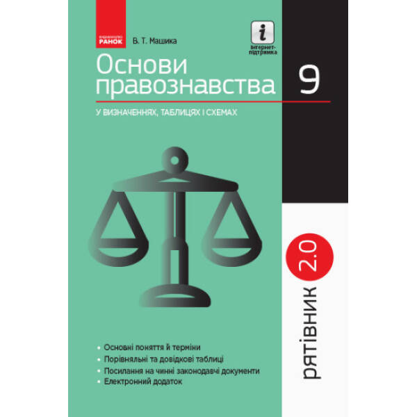 Рятівник 2.0. Основи правознавства у визначеннях, таблицях і схемах. 9 клас