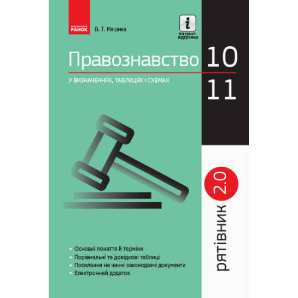 Рятівник 2.0. Правознавство у визначеннях, таблицях і схемах. 10– 11 класи