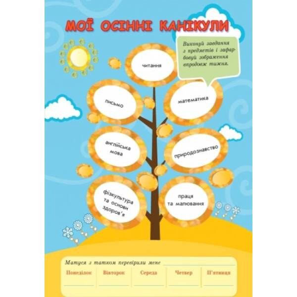 Вправи на шкільні канікули. 1 клас (Осінні, зимові, весняні)
