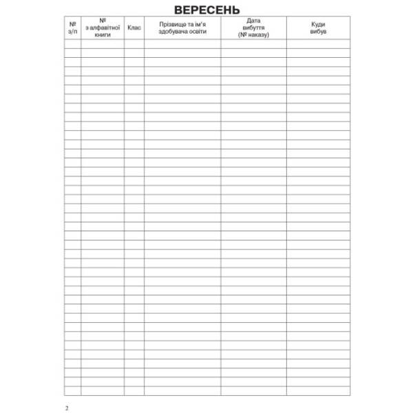 Журнал обліку руху учнів