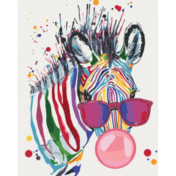 Набір для розпису по номерах. Тварини, птахи. Яскрава зебра