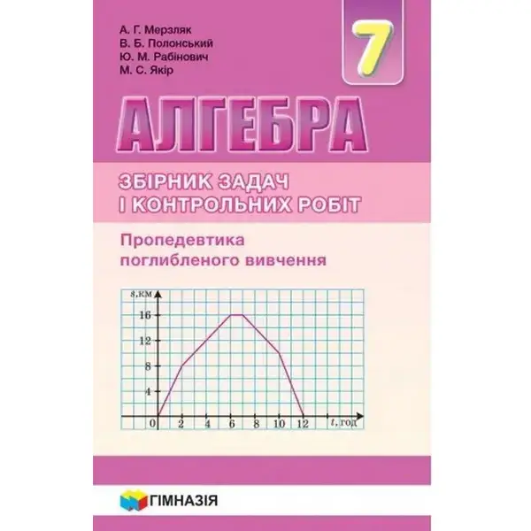 Алгебра, 7 кл., Збірник задач і контрольних робіт – Мерзляк А.Г. – Гімназія (107184)