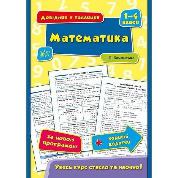 Довідник у таблицях. Математика. 1–4 класи – Бачинська І. П. – УЛА (103918)