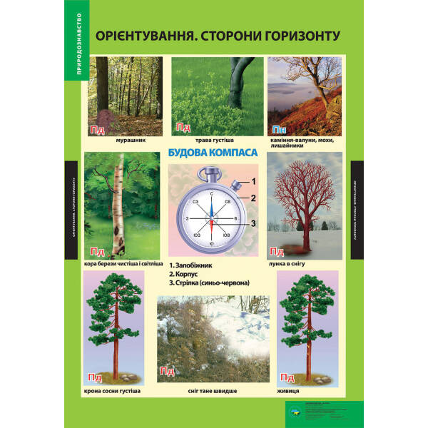 ПЛАКАТ Орієнтування. Сторони горизонту