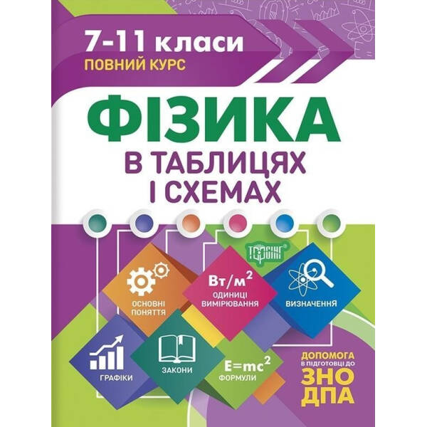 Таблиці та схеми Фізика в таблицях і схемах. 7-11 класи, до ДПА, ЗНО – 0 – Торсінг (104509)