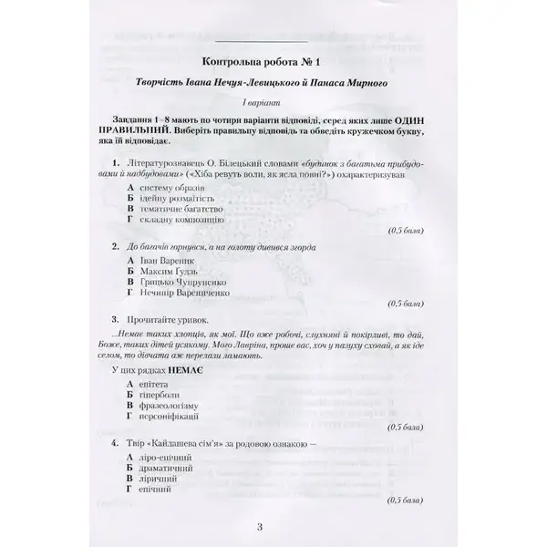 Українська література, 10 кл., Зошит для контрольних робіт – Авраменко О. М. – Грамота (107469)