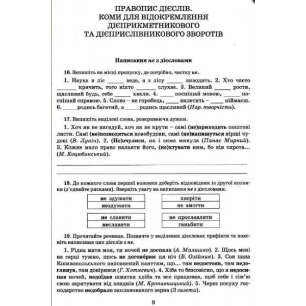 Українська мова 7кл. Зошит тренажер з правопису.