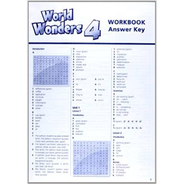 World Wonders 4 Workbook with overprint Key