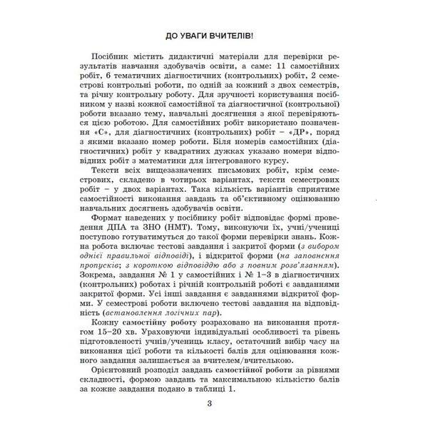 Істер О. С. Алгебра, 7 кл., Самостійні та діагностичні роботи (2024) НУШ
