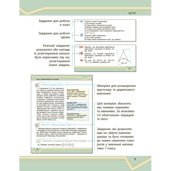 Математика. Підручник інтегрованого курсу для 7 класу ЗЗСО (у 2-х ч.). Частина 1