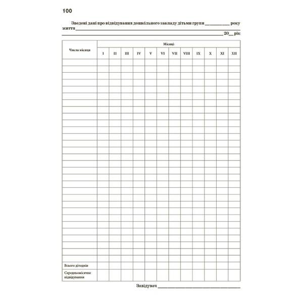 Журнал обліку щоденного відвідування