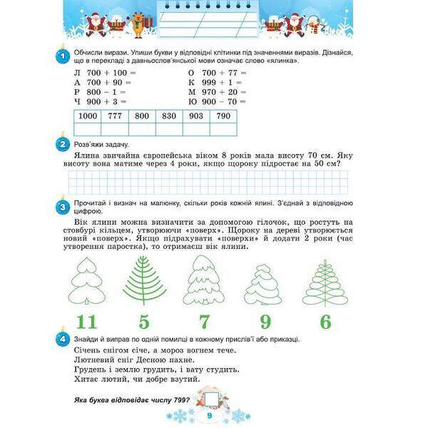 Ємельяненко О.В. ISBN 978-617-8370-16-9 / Щодня півгодини для розвитку дитини. Посібник на Зимові канікули 3 кл