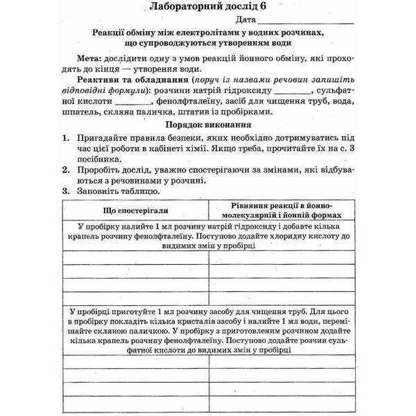 Хімія 9 кл. Зошит +лаб. роб. Тест-контроль. (Весна) – Титаренко Н. В. – ВЕСНА