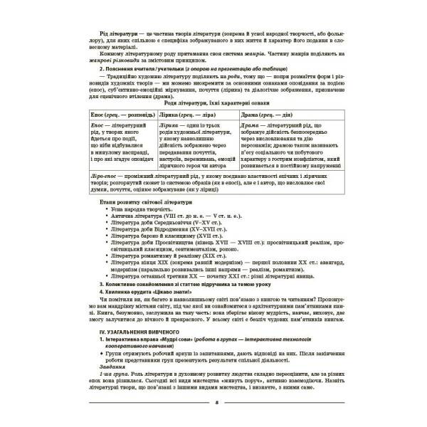 Зарубіжна література. 8 клас. Мій конспект. Матеріали до уроків