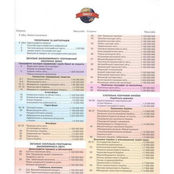 Атлас Географія, 11 кл., Географічний простір Землі – КАРТОГРАФІЯ (124217)