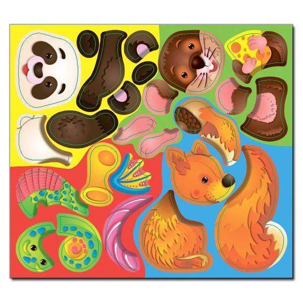 Забавні тваринки. Об`ємні наліпки. Фіолетова – ГЛОРІЯ