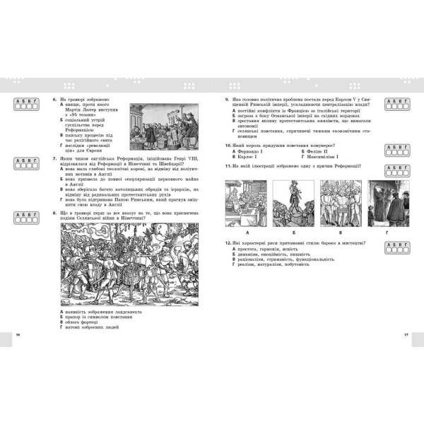 Всесвітня історія. 8 клас. Поточне та підсумкове оцінювання за групами результатів + діагностувальна робота