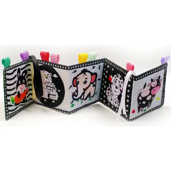 Двостороння, контрастна книжка-бортик «Корівка Му»