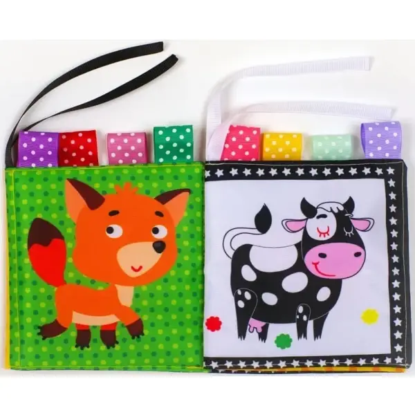 Двостороння, контрастна книжка-бортик «Корівка Му»