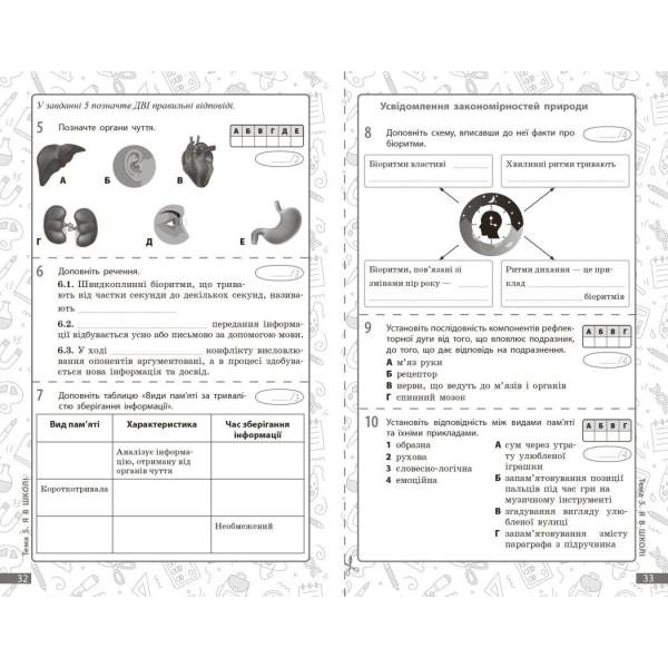 НУШ Довкілля. 6 клас. Поточне та підсумкове оцінювання за групами результатів + діагностувальна робота