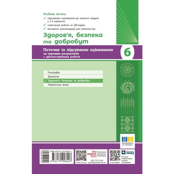 Здоров‘я, безпека та добробут. Діагностувальні роботи. 6 клас