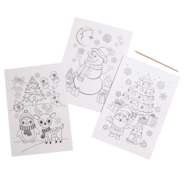 Кольорові гравюри та розмальовки. Новорічні