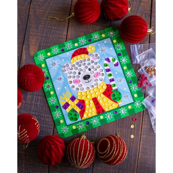 Новорічні листівки з паєтками. Новий рік