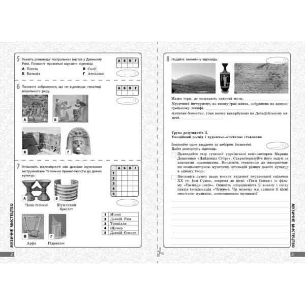 НУШ Мистецтво. 8 клас. Поточне та підсумкове оцінювання за групами результатів + діагностувальна робота