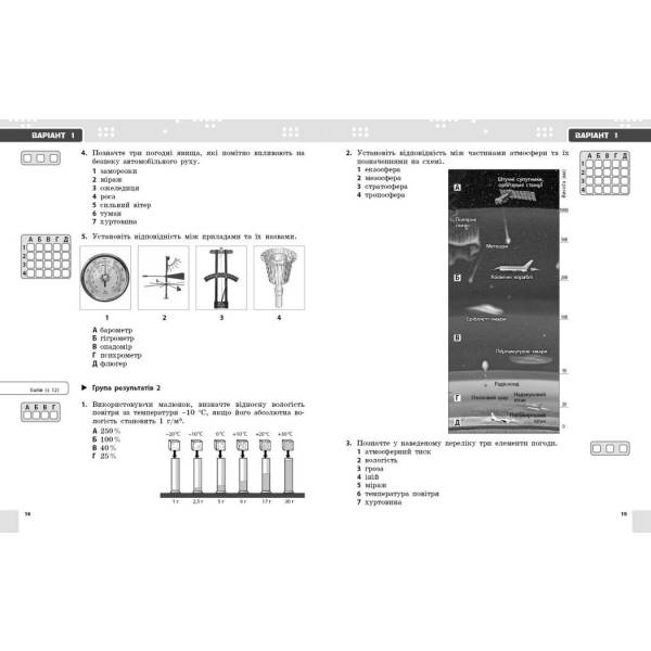 Географія. 6 клас. Поточне та підсумкове оцінювання за групами результатів + діагностувальна робота