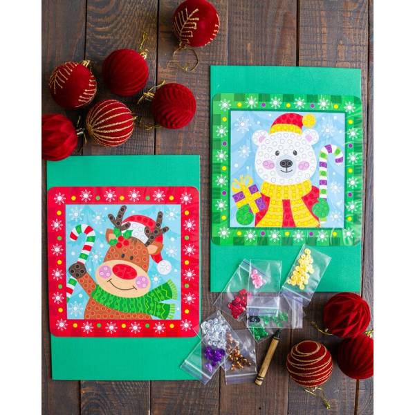 Новорічні листівки з паєтками. Новий рік