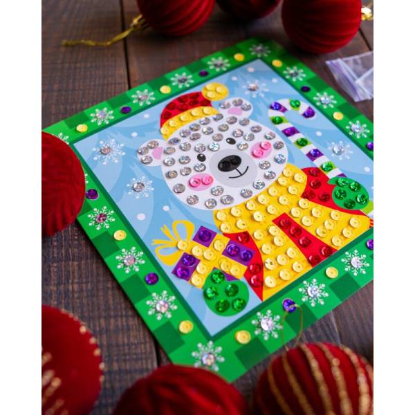 Новорічні листівки з паєтками. Новий рік