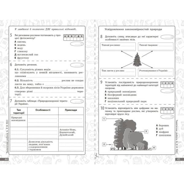 НУШ Довкілля. 5 клас. Поточне та підсумкове оцінювання + діагностувальні роботи