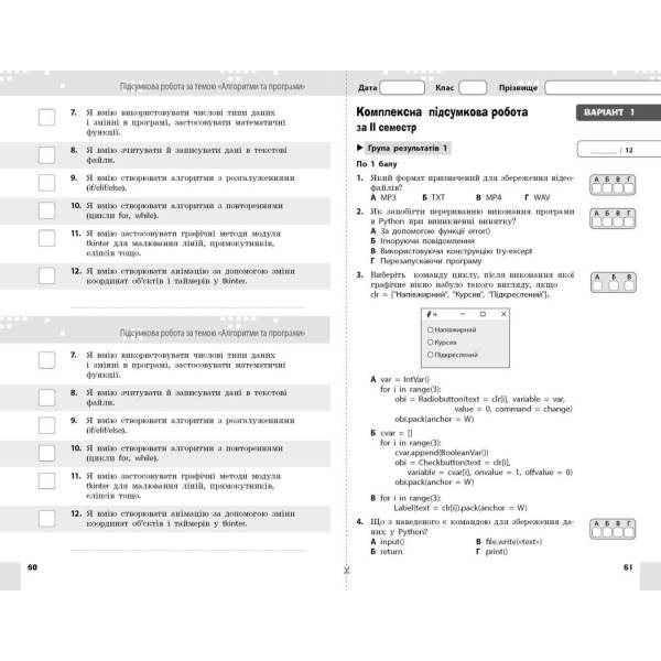 НУШ Інформатика. 8 клас. Поточне та підсумкове оцінювання + діагностувальні роботи