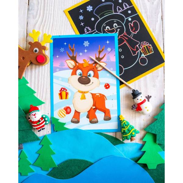 Кольорові гравюри та розмальовки. Новорічні