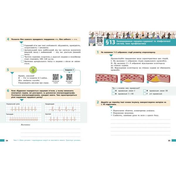 Біологія. Робочий зошит для 8 класу ЗЗСО