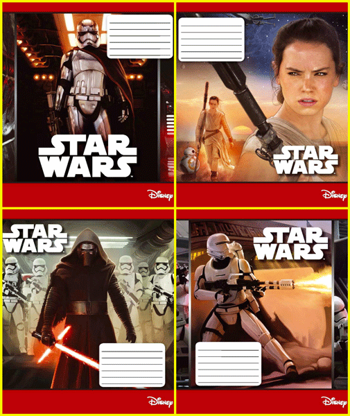 Комплект зошитів скоба 24 аркушів, лінія. Серія «STAR WARS» (20 шт в комплекті)