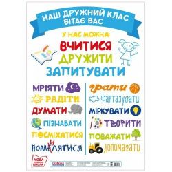 НУШ Плакат на двері. Наш дружний клас вітає вас