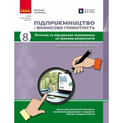 Підприємництво і фінансова грамотність. 8 клас. Поточний та підсумковий контроль за групами результатів