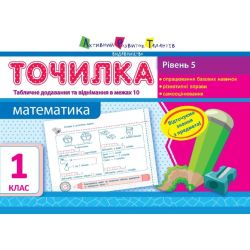 Точилка. Математика. 5 рівень. 1 клас. Табличне додавання та віднімання у межах 10